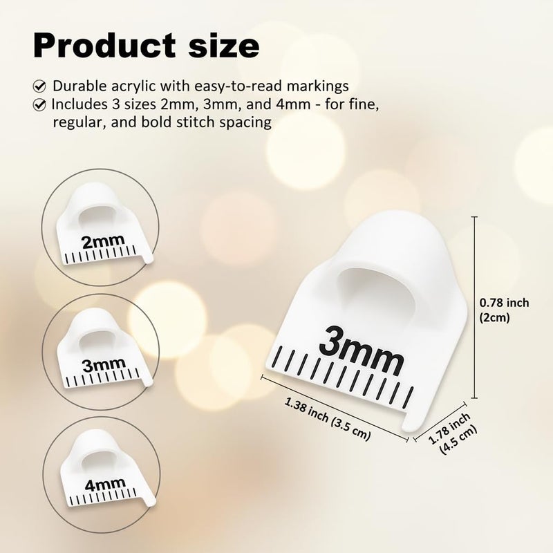 HarMomentum Edge Stitch Lock and Sewing Gauge-Sewing Gauge-Edge Sewing Lockranding Tool-Needle Gauge Quilting Ruler for Straight & Curved Seams for Beginners,Professional Sewers - 2/3/4 Mm, 3 Pcs,Plastic (White) - Image 4